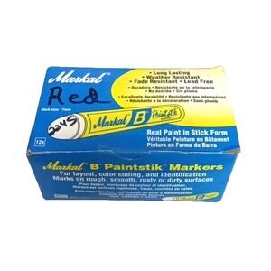 MARKAL #80222 RED Paint Stick Crayon, Large Tip, Color, Weather Proof 12 Pk USA